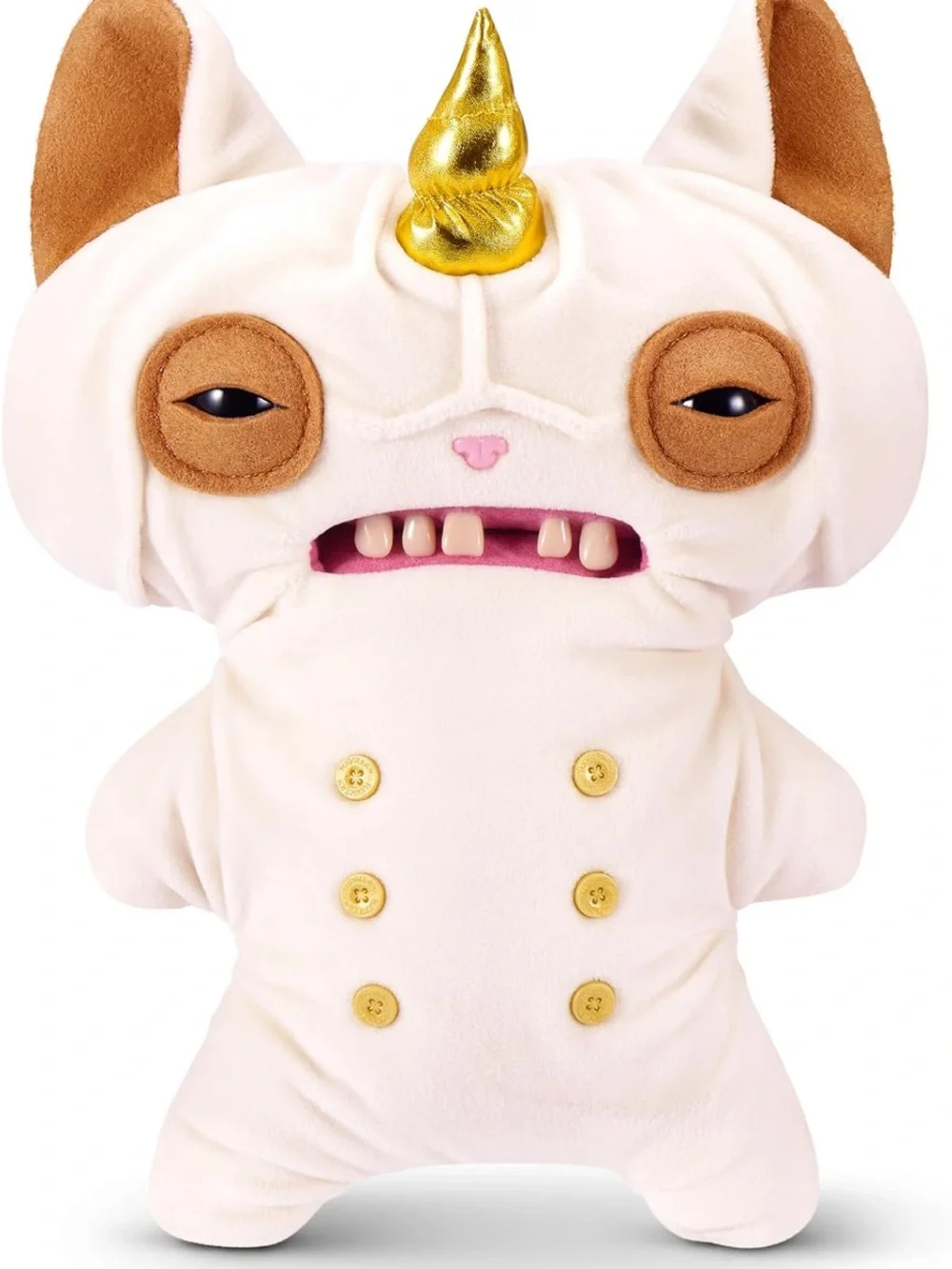 Zuru Wrinkle Mcstickles Fugglecorns Cream Plush Unicorn-Cat Handheld Plush